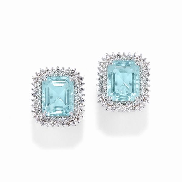Orecchini con acquamarine  - Asta Gioielli - Associazione Nazionale - Case d'Asta italiane