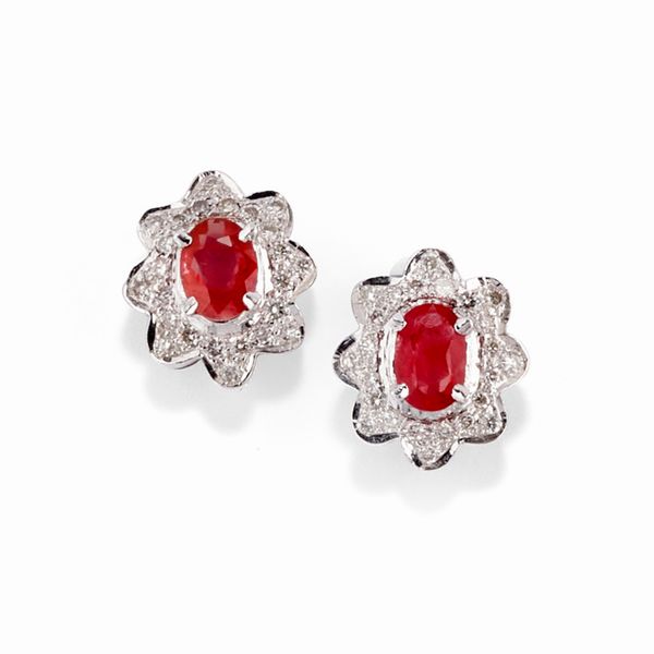 Orecchini con rubini  - Asta Gioielli - Associazione Nazionale - Case d'Asta italiane