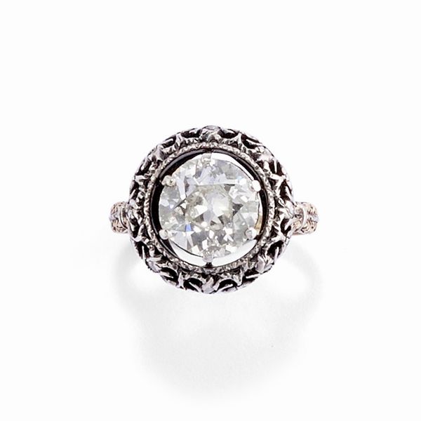 Anello con diamante  - Asta Gioielli - Associazione Nazionale - Case d'Asta italiane