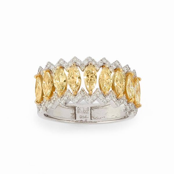 Anello con diamanti  - Asta Gioielli - Associazione Nazionale - Case d'Asta italiane