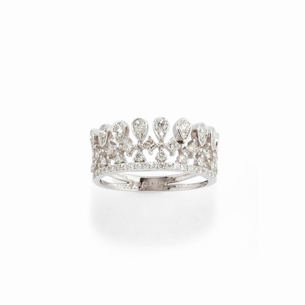 Anello con diamanti  - Asta Gioielli - Associazione Nazionale - Case d'Asta italiane