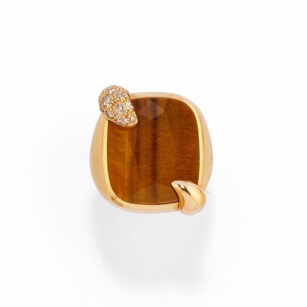 POMELLATO : Anello con occhio di tigre  - Asta Gioielli - Associazione Nazionale - Case d'Asta italiane