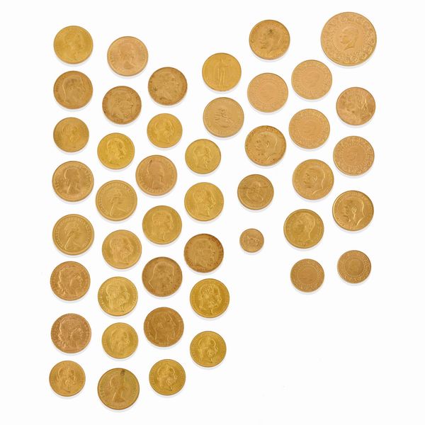 Lotto di 45 monete in oro  - Asta Gioielli - Associazione Nazionale - Case d'Asta italiane