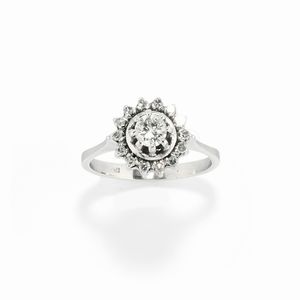 CHIMENTO : Anello e pendente con diamanti  - Asta Gioielli - Associazione Nazionale - Case d'Asta italiane