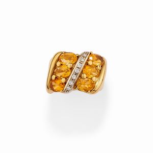 Due anelli, coppia di orecchini e collana con quarzi  - Asta Gioielli - Associazione Nazionale - Case d'Asta italiane