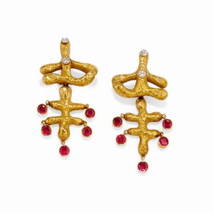 Cannilla per Masenza-Roma - Orecchini con rubini