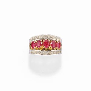 Due anelli con zaffiri e rubini  - Asta Gioielli - Associazione Nazionale - Case d'Asta italiane