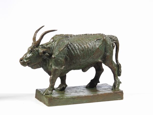 Antonio Ligabue : Bue magro  - Asta Arte Contemporanea - Associazione Nazionale - Case d'Asta italiane