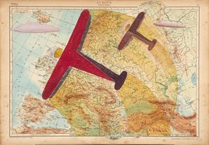 Giulio D'Anna - Aerei Caproni in volo sull'Europa