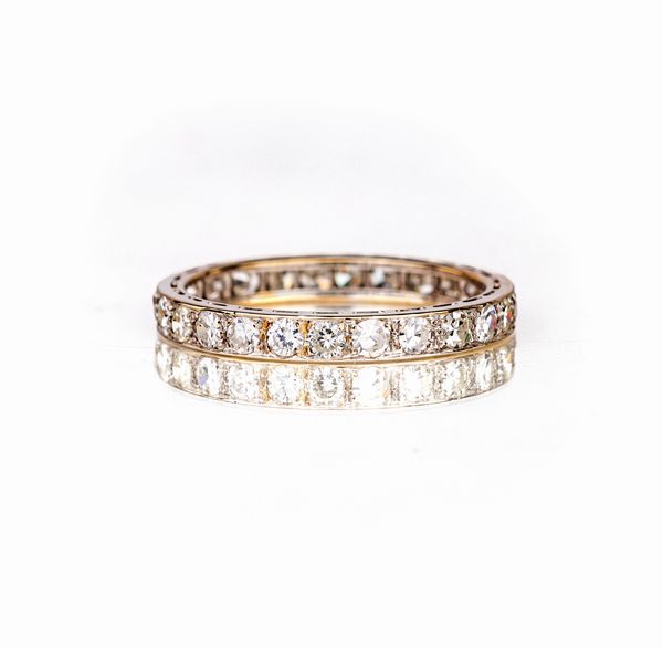 Anello riviera a giro in oro e brillanti  - Asta Asta Gioielli e Orologi - Associazione Nazionale - Case d'Asta italiane