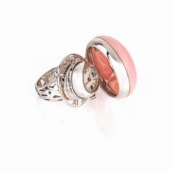 Anello con orologio in oro brillanti e smalto  - Asta Asta Gioielli e Orologi - Associazione Nazionale - Case d'Asta italiane