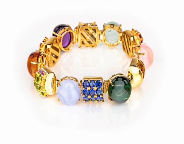 Bracciale in oro giallo e pietre  - Asta Asta Gioielli e Orologi - Associazione Nazionale - Case d'Asta italiane