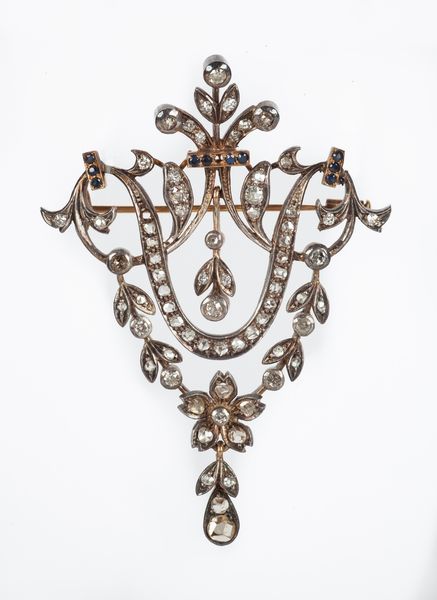 Spilla antica in oro e argento  - Asta Asta Gioielli e Orologi - Associazione Nazionale - Case d'Asta italiane