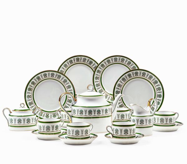 Servizio da tè <BR>Doccia, Manifattura Richard Ginori, seconda metà del XX secolo<BR>  - Asta L'Art de la Table - Associazione Nazionale - Case d'Asta italiane
