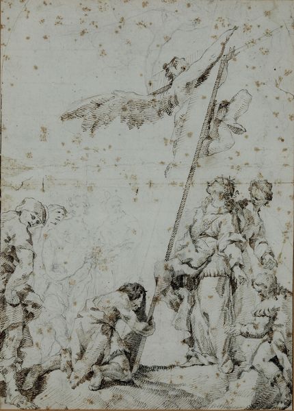 Scuola veneta del XVIII secolo Ritrovamento della Vera Croce  - Asta Old Masters - Associazione Nazionale - Case d'Asta italiane