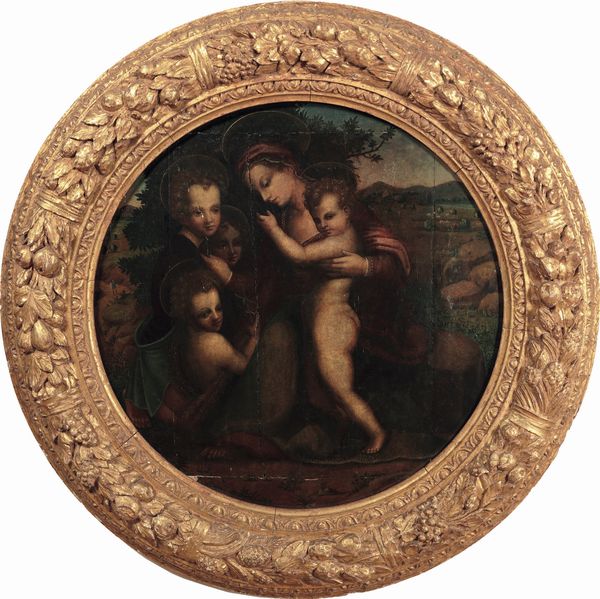 Domenico Puligo, Scuola di : Madonna con Bambino e San Giovannino  - Asta Old Masters - Associazione Nazionale - Case d'Asta italiane