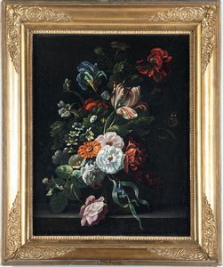 Jan van Huysum, Attribuito a - Natura morta con vaso di fiori