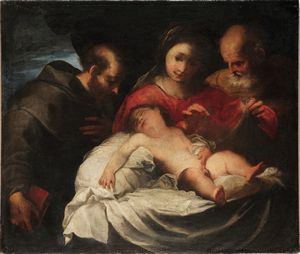 Valerio Castello - Madonna con Bambino e San Francesco