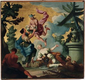 Fedele Fischetti - Ermes affida Dioniso alle ninfe del monte Nisa