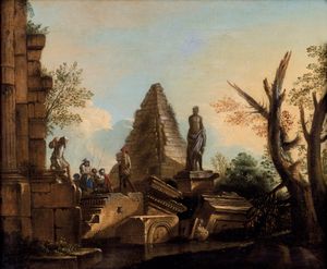 Andrea Locatelli - Capriccio con rovine classiche e figure