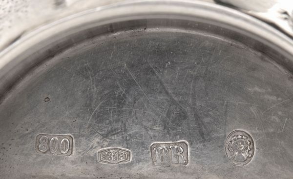 Accendino da tavolo in argento 800, Brandimarte  - Asta Argenti Antichi e da Collezione - Associazione Nazionale - Case d'Asta italiane