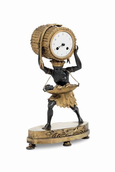 Pendola la Nourrice Africaine. Francia, inizio XIX secolo, da J. Croutelle l�ain� (attivo circa 1800 - 1820)  - Asta Dimore Italiane - Associazione Nazionale - Case d'Asta italiane