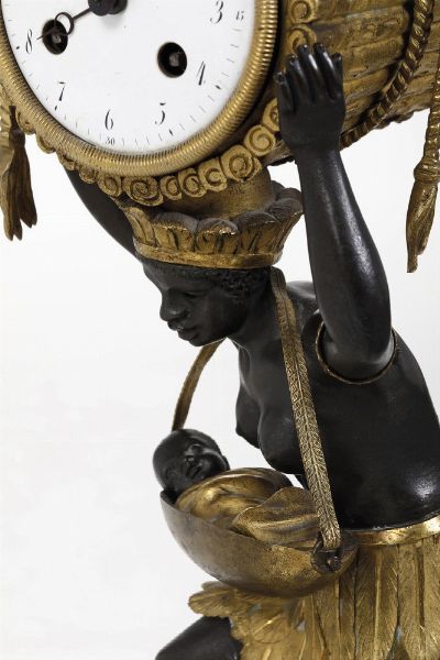 Pendola la Nourrice Africaine. Francia, inizio XIX secolo, da J. Croutelle l�ain� (attivo circa 1800 - 1820)  - Asta Dimore Italiane - Associazione Nazionale - Case d'Asta italiane