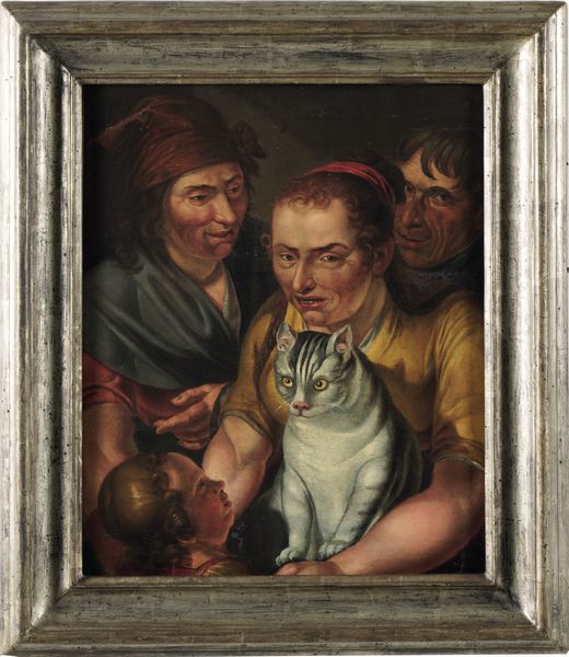 Scuola fiamminga del XVIII secolo Figure di popolani con gatto  - Asta Dipinti Antichi - Associazione Nazionale - Case d'Asta italiane