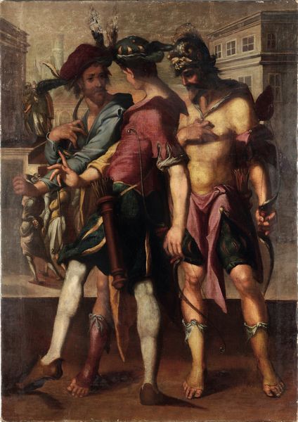 Scuola rudolfina dell'inizio del XVII secolo Figure di condottieri  - Asta Dipinti Antichi - Associazione Nazionale - Case d'Asta italiane