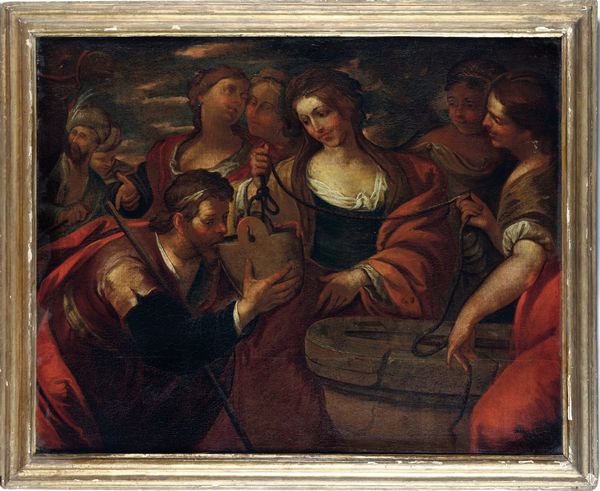 Scuola lombarda del XVII secolo Rachele e Giacobbe al pozzo  - Asta Dipinti Antichi - Associazione Nazionale - Case d'Asta italiane