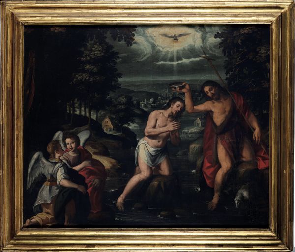 Giulio Bruno (attivo in Liguria e in Piemonte nella prima met del XVII secolo) Battesimo di Cristo  - Asta Dipinti Antichi - Associazione Nazionale - Case d'Asta italiane