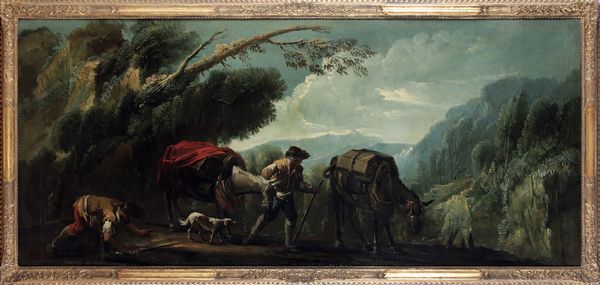 Marco Ricci : Paesaggio alpestre con muli  - Asta Dipinti Antichi - Associazione Nazionale - Case d'Asta italiane