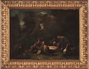 Alessandro Magnasco detto il Lissandrino, alla maniera di - Paesaggio con frati