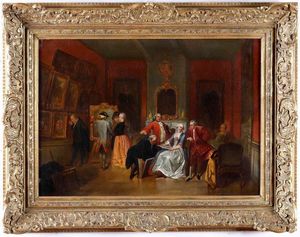 Herman Frederik Carel Ten Kate : Nella galleria dell'antiquario  - Asta Dipinti Antichi - Associazione Nazionale - Case d'Asta italiane