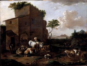 Jan Frans Soolmaker - Pastore con armenti