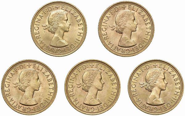 GRAN BRETAGNA. CINQUE STERLINE  - Asta AUREA. MONETE E MEDAGLIE IN ORO E UNA SELEZIONE DI MEDAGLIE BORBONICHE - Associazione Nazionale - Case d'Asta italiane