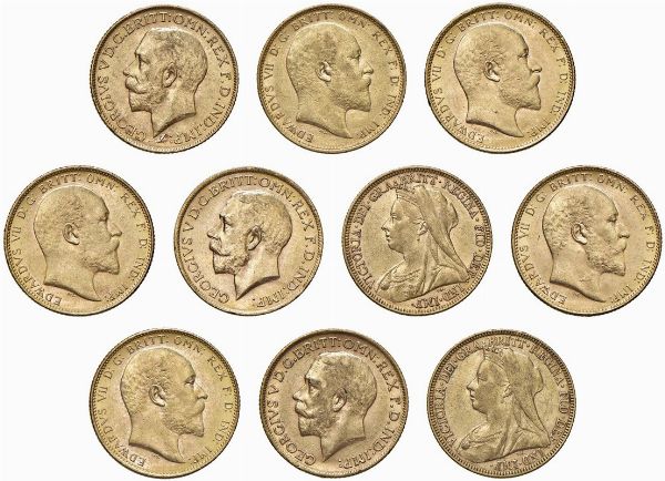 GRAN BRETAGNA. DIECI STERLINE  - Asta AUREA. MONETE E MEDAGLIE IN ORO E UNA SELEZIONE DI MEDAGLIE BORBONICHE - Associazione Nazionale - Case d'Asta italiane