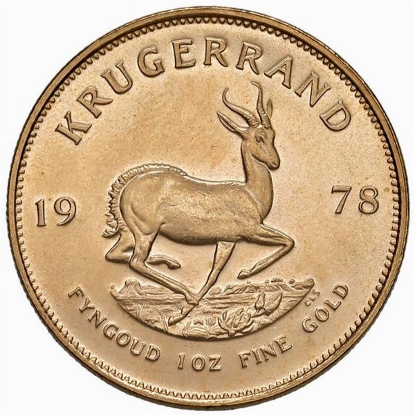 SUDAFRICA. KRUGERRAND 1978  - Asta AUREA. MONETE E MEDAGLIE IN ORO E UNA SELEZIONE DI MEDAGLIE BORBONICHE - Associazione Nazionale - Case d'Asta italiane