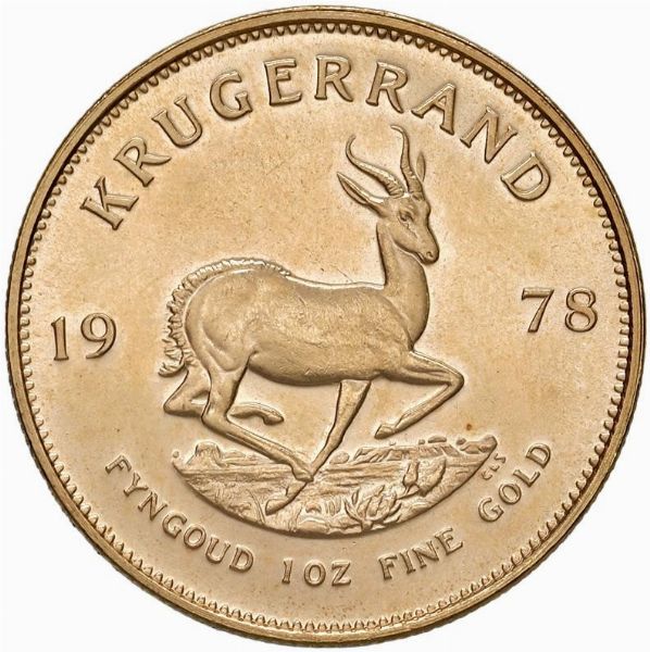 SUDAFRICA. KRUGERRAND 1978  - Asta AUREA. MONETE E MEDAGLIE IN ORO E UNA SELEZIONE DI MEDAGLIE BORBONICHE - Associazione Nazionale - Case d'Asta italiane