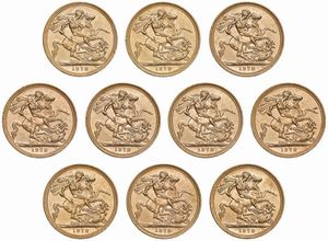 GRAN BRETAGNA. DIECI STERLINE  - Asta AUREA. MONETE E MEDAGLIE IN ORO E UNA SELEZIONE DI MEDAGLIE BORBONICHE - Associazione Nazionale - Case d'Asta italiane