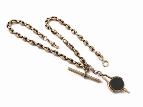 Catena con chiave di carica per orologio da tasca in oro 375/1000  - Asta Gioielli e Orologi - Associazione Nazionale - Case d'Asta italiane