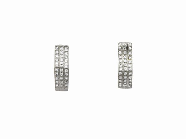 Orecchini in oro bianco con diamanti  - Asta Gioielli e Orologi - Associazione Nazionale - Case d'Asta italiane