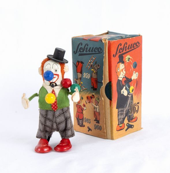 SCHUCO, Clown giocoliere  - Asta Antique Toys & Sports Memorabilia - Associazione Nazionale - Case d'Asta italiane