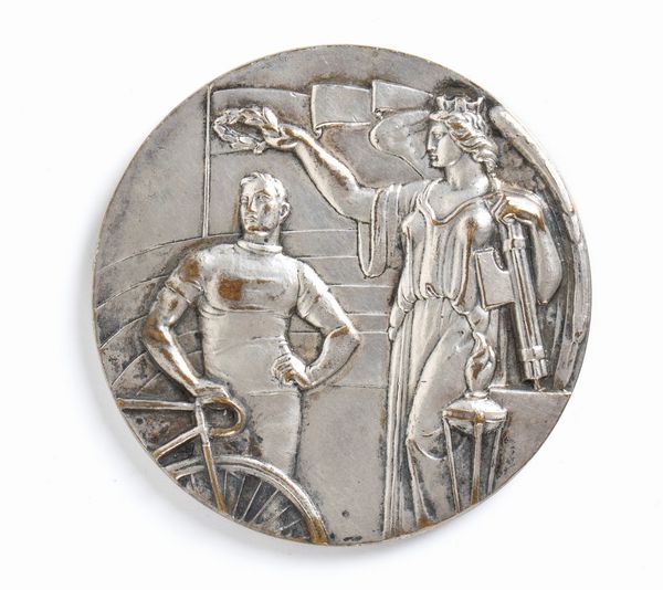 Ciclismo, Italia, medaglia federazione  - Asta Antique Toys & Sports Memorabilia - Associazione Nazionale - Case d'Asta italiane