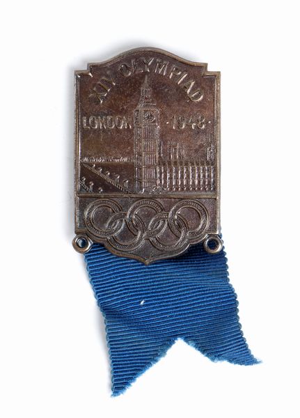 Olimpiadi, Londra 1948, badge atleta  - Asta Antique Toys & Sports Memorabilia - Associazione Nazionale - Case d'Asta italiane