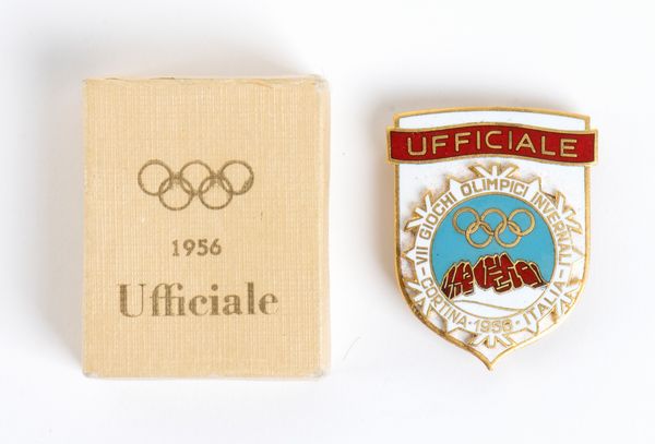 Olimpiadi, Cortina 1956, distintivo  - Asta Antique Toys & Sports Memorabilia - Associazione Nazionale - Case d'Asta italiane