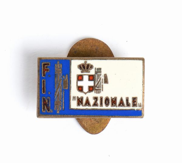 Nuoto, Italia, distintivo nazionale olimpionico  - Asta Antique Toys & Sports Memorabilia - Associazione Nazionale - Case d'Asta italiane