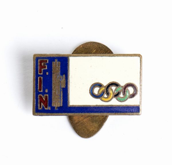 Nuoto, Italia, distintivo oimpionico  - Asta Antique Toys & Sports Memorabilia - Associazione Nazionale - Case d'Asta italiane
