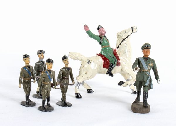 Elastolin, Quiralu e vari soldatini camicie nere, Mussolini  - Asta Antique Toys & Sports Memorabilia - Associazione Nazionale - Case d'Asta italiane