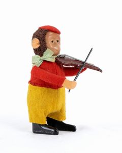 SCHUCO, Scimmia suonatrice di violino  - Asta Antique Toys & Sports Memorabilia - Associazione Nazionale - Case d'Asta italiane